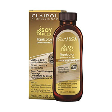 Clairol Professional Soy 4Plex Liquicolor Permanente Gray Busters – 10GN Lightest Gold Neutral Blonde – 2 oz - ANNS BEAUTY SUPPLY